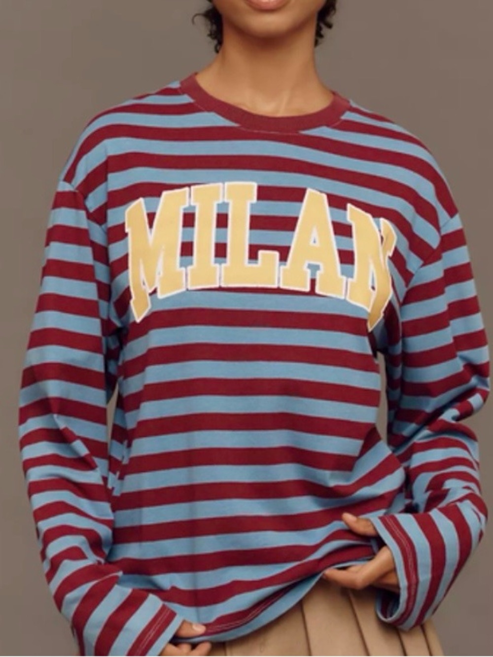 NWT By Anthropologie Striped Crewneck Top Size XS